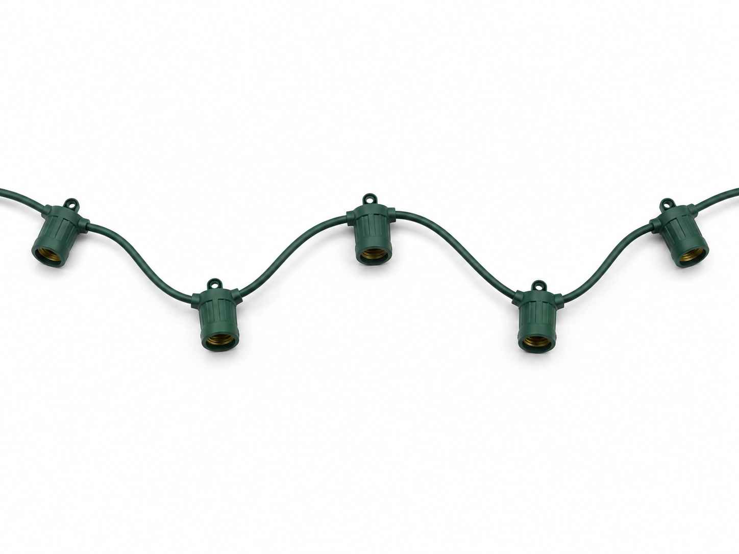 Green C9 stringer cord with empty sockets