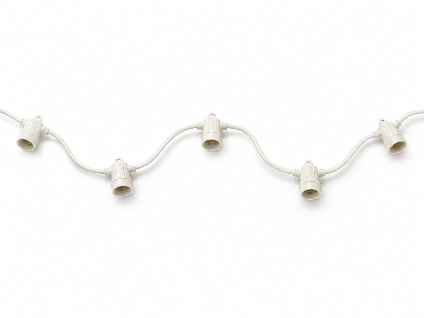 White C9 stringer cord with empty sockets