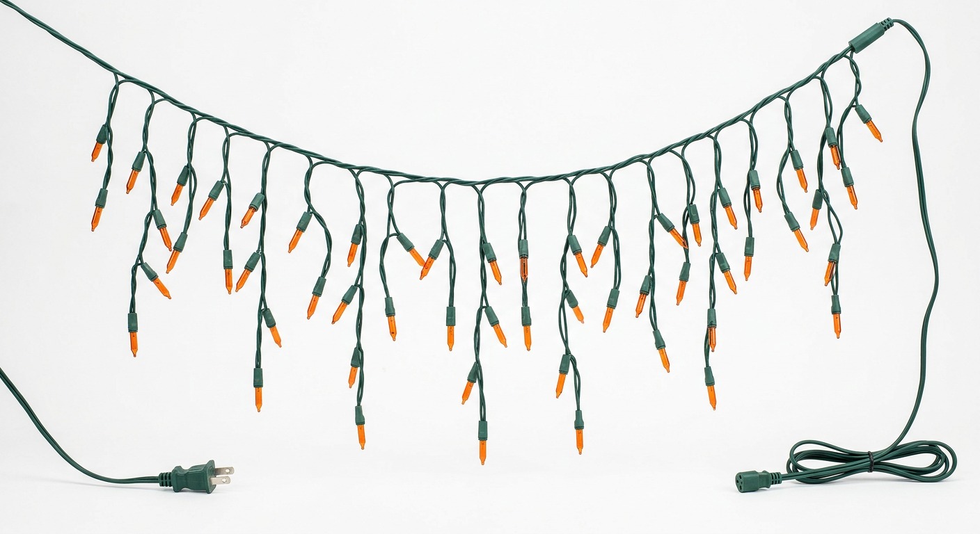 Orange Icicle Lights