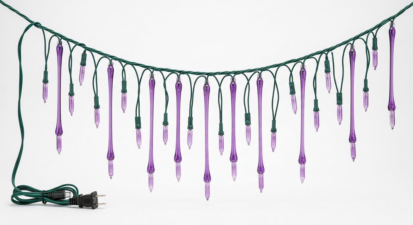 Purple Icicle Lights